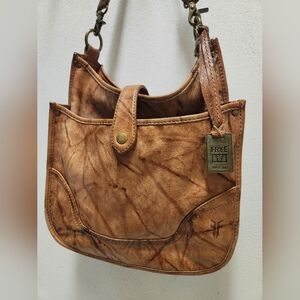 FRYE Campus Madison Crossbody Brown Distressed Italian Leather Bag